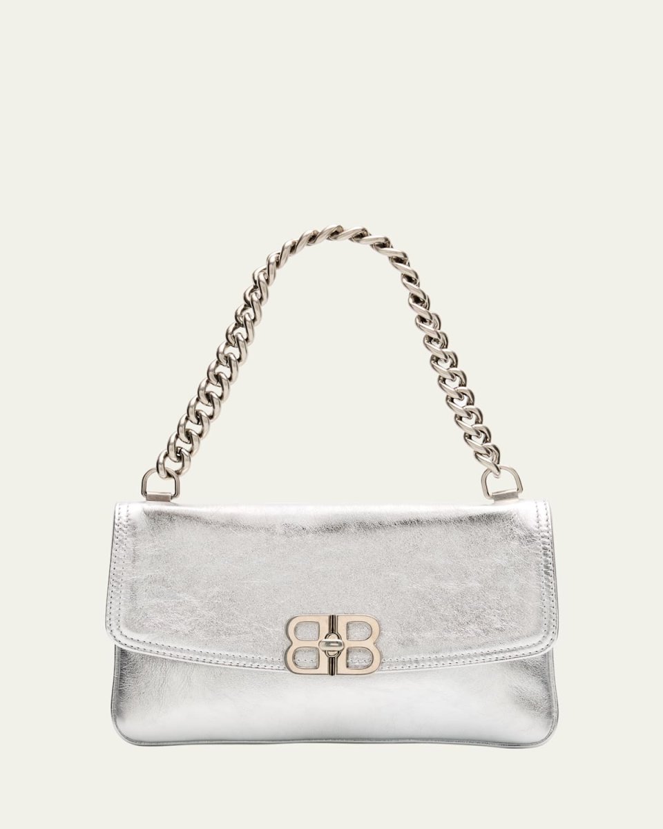 BB Soft Metallic Leather Wallet on Chain